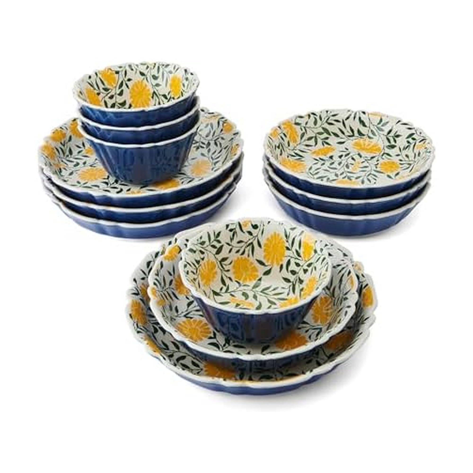 Amazon.com | Pfaltzgraff Tranquil Elegance Floral 12 Piece Bowl